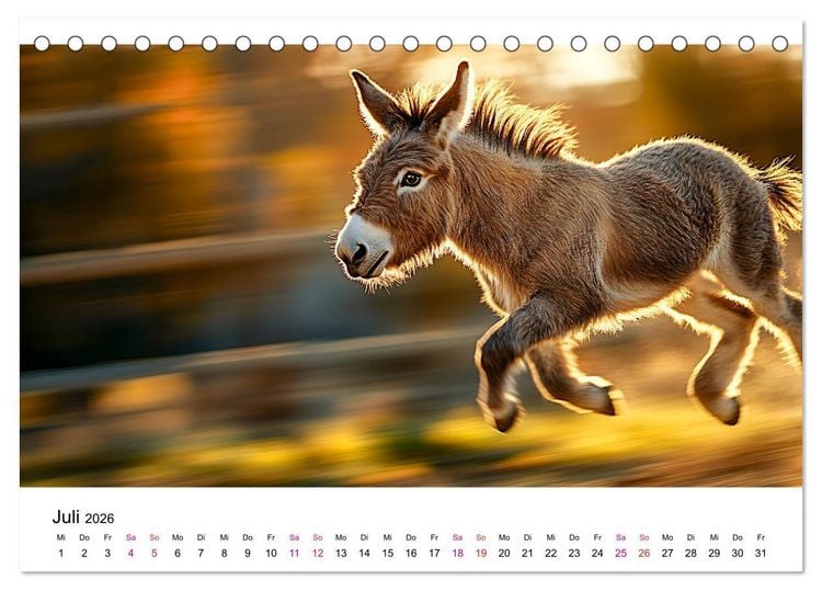 Produktbild: Esel - neugierige Typen (Tischkalender 2026 DIN A5 quer), CALVENDO Monatskalender