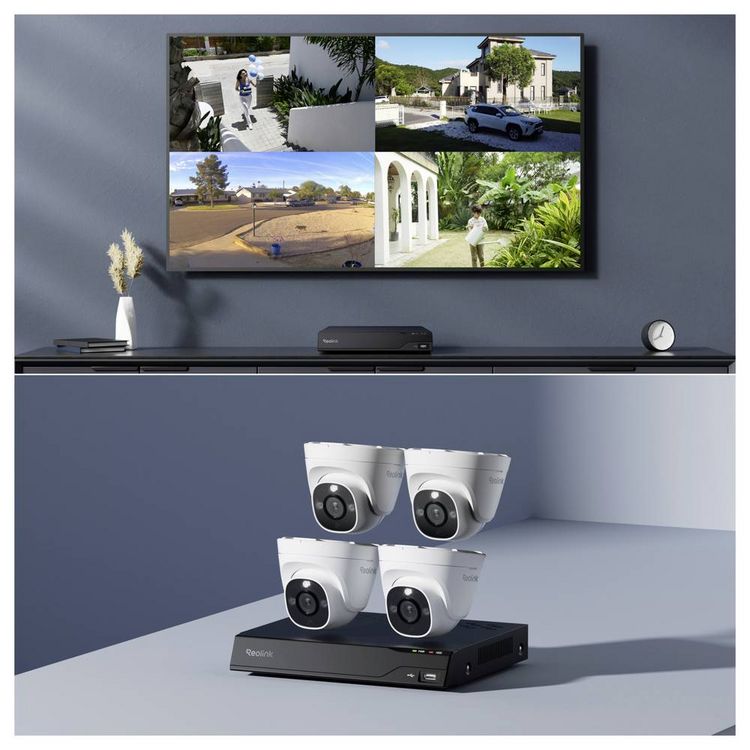 Produktbild: Reolink NVS8-8MD4 LAN IP-&Uuml;berwachungskamera-Set 8-Kanal mit 4 Kameras 3840 x 2160 Pixel