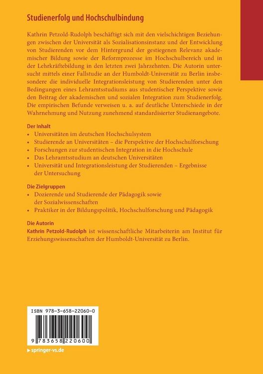 Produktbild: Studienerfolg und Hochschulbindung