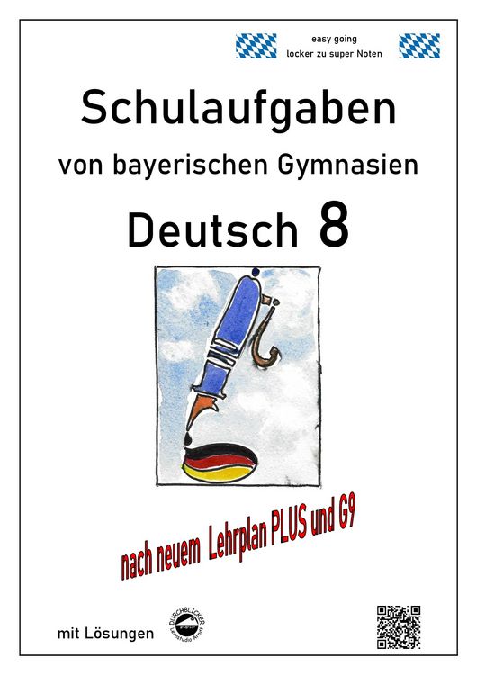 Produktbild: Deutsch 8 , Schulaufgaben (G9, LehrplanPLUS) von bayerischen Gymnasien mit L&ouml;sungen