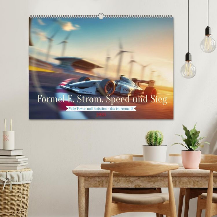 Produktbild: Formel E, Strom, Speed und Sieg (Wandkalender 2026 DIN A2 quer), CALVENDO Monatskalender