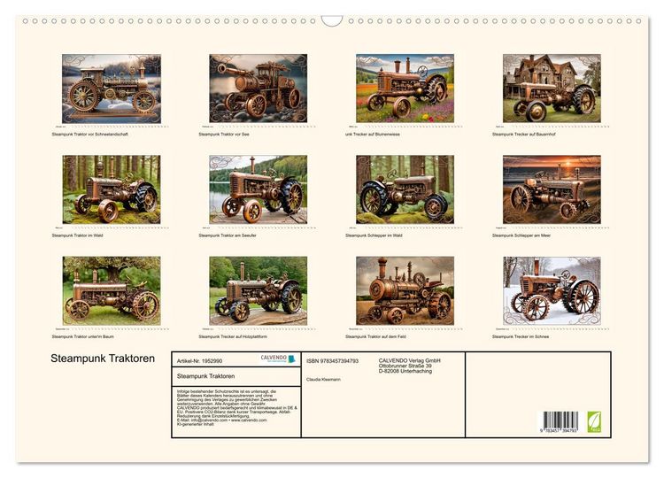 Produktbild: Steampunk Traktoren (Wandkalender 2026 DIN A2 quer), CALVENDO Monatskalender