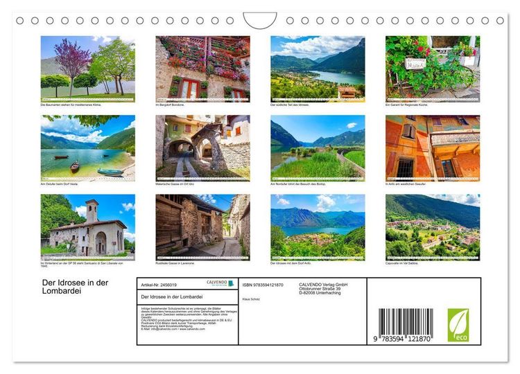 Produktbild: Der Idrosee in der Lombardei (Wandkalender 2027 DIN A4 quer), CALVENDO Monatskalender