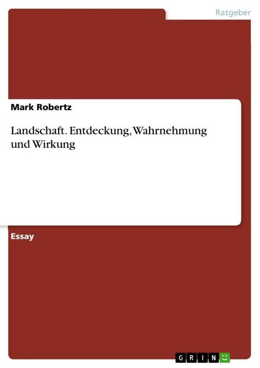 Produktbild: Landschaft. Entdeckung, Wahrnehmung und Wirkung