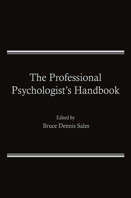 Produktbild: The Professional Psychologist's Handbook