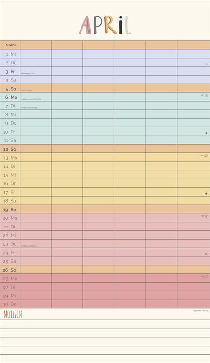 Produktbild: Unser buntes Jahr 2026 Familienplaner - Familien-Timer 26x45 cm - Offset-Papier - mit Ferienterminen - Wand-Planer - Familienkalender - Alpha Edition