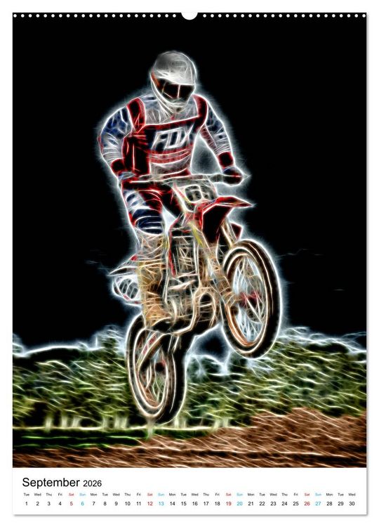 Produktbild: Electrifying Motorcross (High Quality Premium Wall Calendar 2026 DIN A2 portrait),CALVENDO 12 Month Wall Calendar
