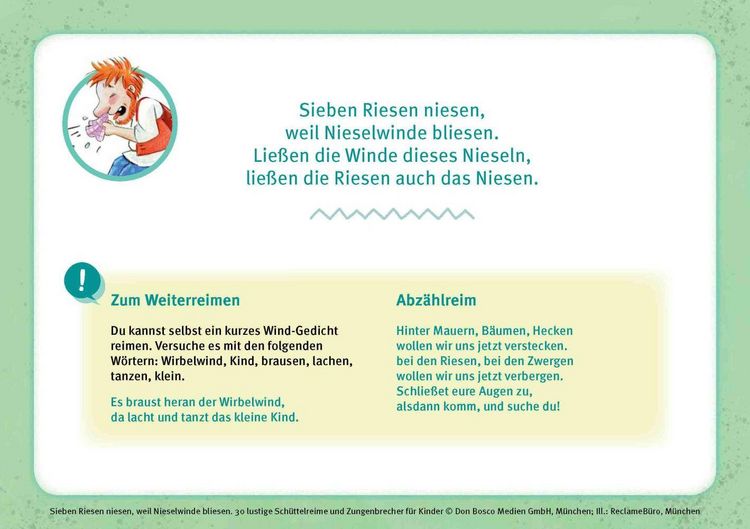 Produktbild: Sieben Riesen niesen, weil Nieselwinde bliesen