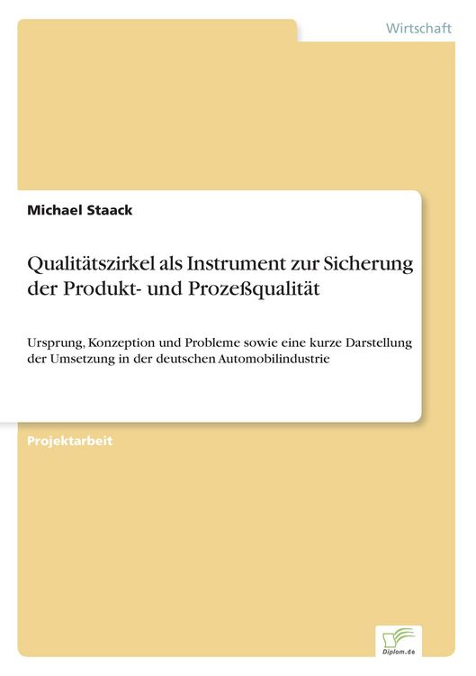 Produktbild: Qualit&auml;tszirkel als Instrument zur Sicherung der Produkt- und Proze&szlig;qualit&auml;t