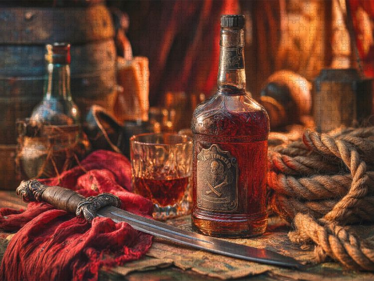 Produktbild: CALVENDO Puzzle Rum, Stahl und S&uuml;nde ist die W&auml;hrung der Nacht | 1000 Teile Lege-Gr&ouml;&szlig;e 64x48cm Foto-Puzzle f&uuml;r gl&uuml;ckliche Stunden