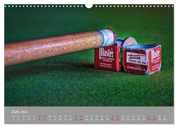 Produktbild: Freizeit Billard - Queue, Kugeln, Kreide und Tisch (Wandkalender 2026 DIN A3 quer), CALVENDO Monatskalender
