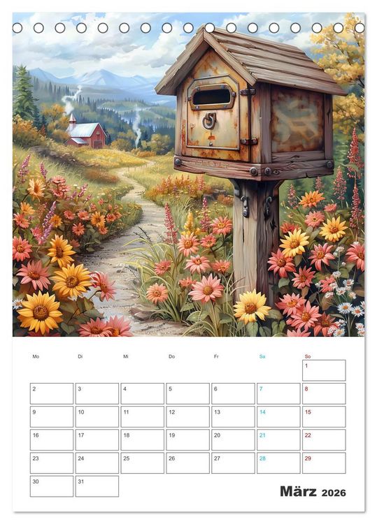 Produktbild: Zeitreise - Der vintage Briekasten Kalender (Tischkalender 2026 DIN A5 hoch), CALVENDO Monatskalender