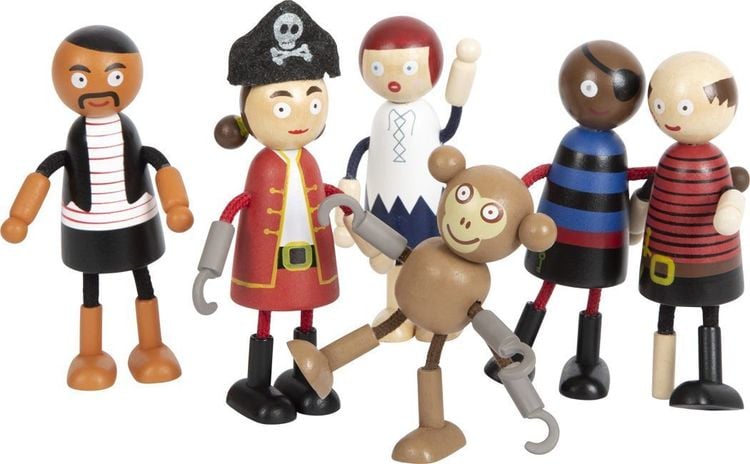 Produktbild: Small foot 12412 - Biegepuppen Piraten Figuren, 6er Set