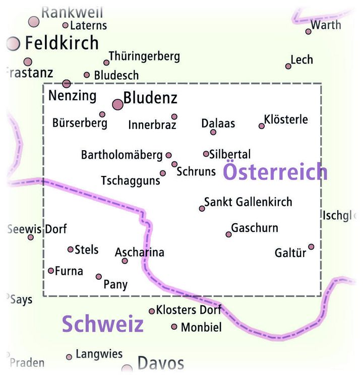 Produktbild: Publicpress Rad- und Wanderkarte Montafon, Klostertal, Brandnertal 1:35.000