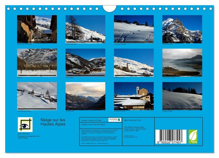 Produktbild: Neige sur les Hautes Alpes (Calendrier mural 2026 DIN A4 vertical), CALVENDO calendrier mensuel