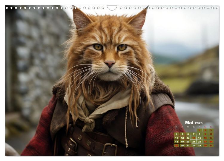 Produktbild: Schottische Katzenhelden (Wandkalender 2026 DIN A3 quer), CALVENDO Monatskalender