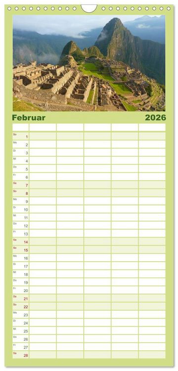 Produktbild: Familienplaner 2026 - Per&uacute;. Impressionen mit 5 Spalten (Wandkalender, 21 x 45 cm) CALVENDO