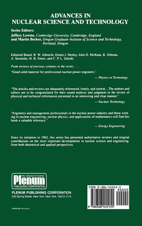 Produktbild: Advances in Nuclear Science and Technology