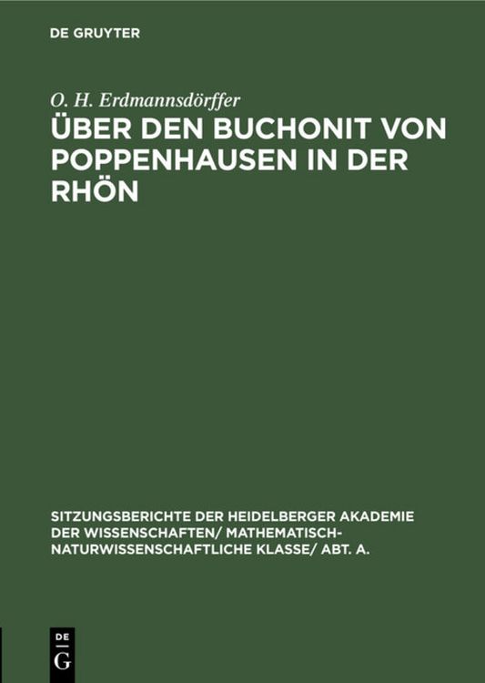 Produktbild: &Uuml;ber den Buchonit von Poppenhausen in der Rh&ouml;n