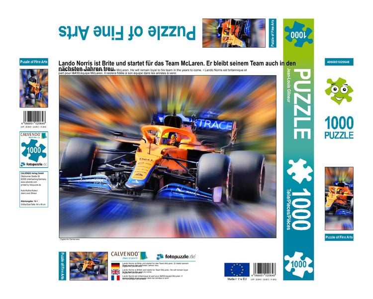 Produktbild: CALVENDO Puzzle Lando Norris ist Brite und startet f&uuml;r das Team McLaren. Er bleibt seinem Team auch in den n&auml;chsten Jahren treu. | 1000 Teile Lege-Gr&ouml;