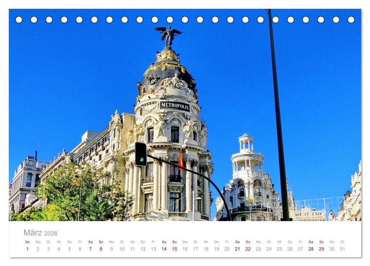 Produktbild: Madrid eine Stadt zum Verlieben (Tischkalender 2026 DIN A5 quer), CALVENDO Monatskalender