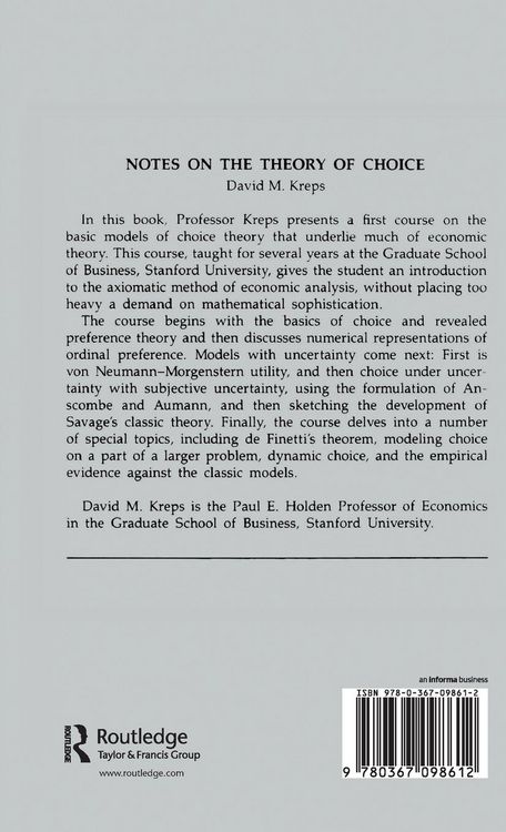 Produktbild: Notes On The Theory Of Choice