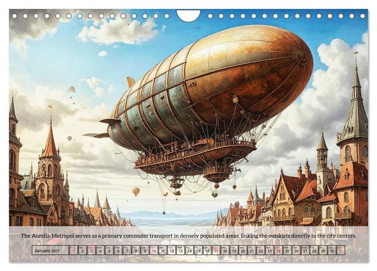 Produktbild: Chronicles of the crimson sky - A Steampunk Journey (Wall Calendar 2027 DIN A4 landscape), CALVENDO 12 Month Wall Calendar