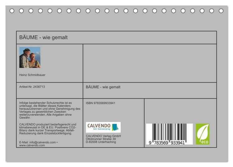Produktbild: B&Auml;UME - wie gemalt (Tischkalender 2027 DIN A5 quer), CALVENDO Monatskalender