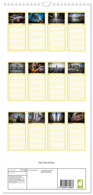 Produktbild: Familienplaner 2027 - New York feeling mit 5 Spalten (Wandkalender, 21 x 45 cm) CALVENDO