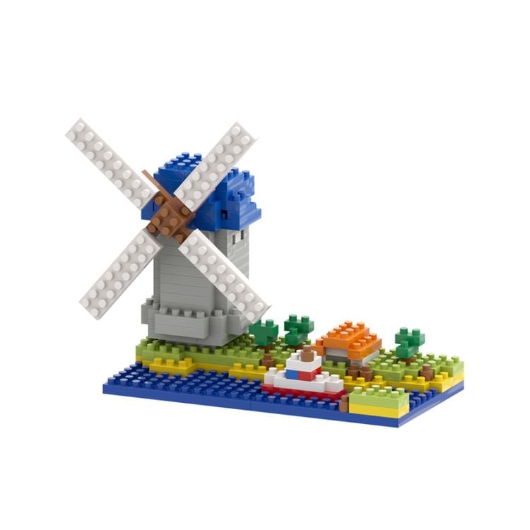 Produktbild: BRIXIES 200046 - Windm&uuml;hle, 3D Konstruktionsbausatz aus Ministeinen, 203 Teile