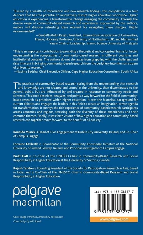 Produktbild: Higher Education and Community-Based Research