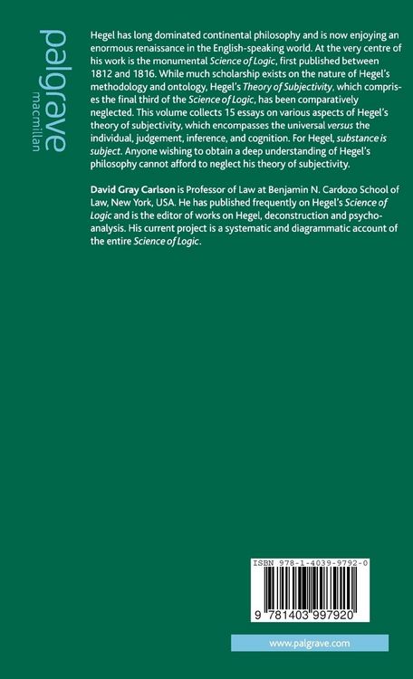 Produktbild: Hegel&rsquo;s Theory of the Subject