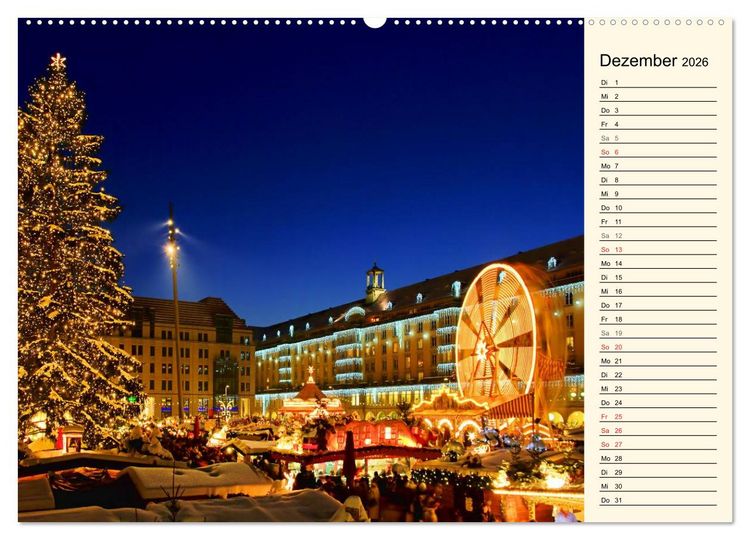 Produktbild: Dresden - Wundersch&ouml;nes Elbflorenz (Wandkalender 2026 DIN A2 quer), CALVENDO Monatskalender