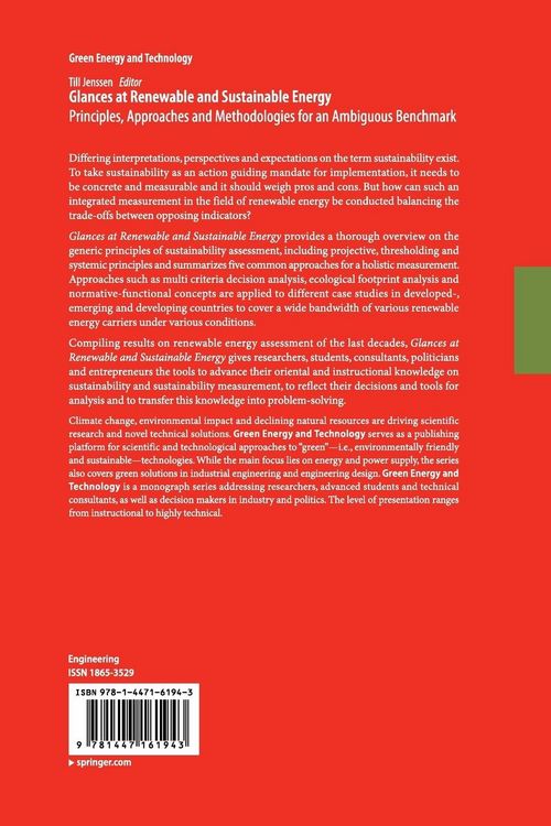Produktbild: Glances at Renewable and Sustainable Energy