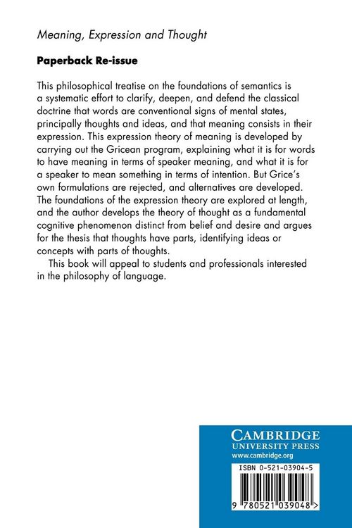 Produktbild: Meaning, Expression and Thought