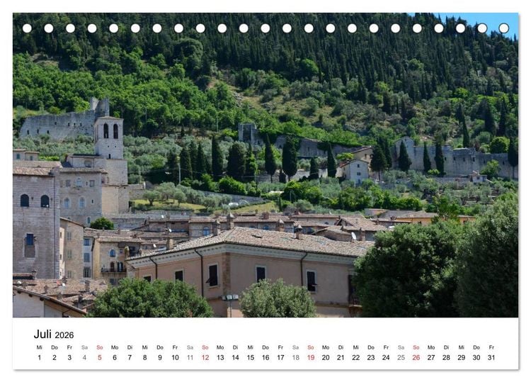 Produktbild: Gubbio - die mittelalterliche Stadt in Umbrien (Tischkalender 2026 DIN A5 quer), CALVENDO Monatskalender