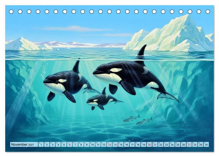 Produktbild: Nordische Tiere wie aus alten Zeiten (Tischkalender 2027 DIN A5 quer), CALVENDO Monatskalender