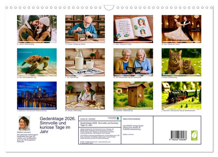 Produktbild: Gedenktage 2026. Sinnvolle und kuriose Tage im Jahr (Wandkalender 2026 DIN A3 quer), CALVENDO Monatskalender