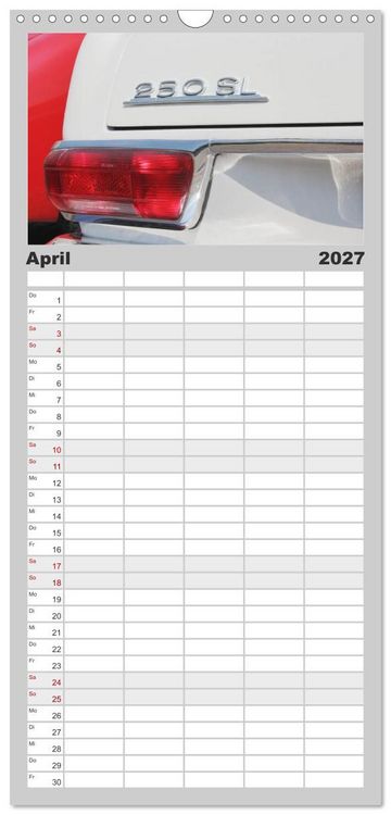 Produktbild: Familienplaner 2027 - Der SL - &Auml;sthetik pur von Mercedes Benz mit 5 Spalten (Wandkalender, 21 x 45 cm) CALVENDO
