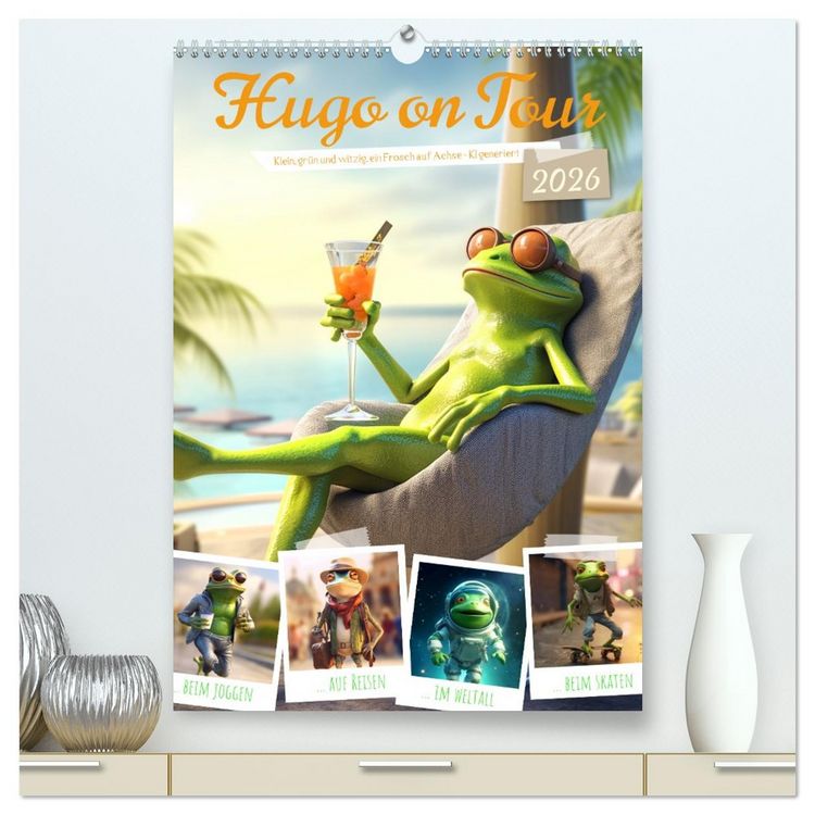 Produktbild: Hugo on Tour (hochwertiger Premium Wandkalender 2026 DIN A2 hoch), Kunstdruck in Hochglanz