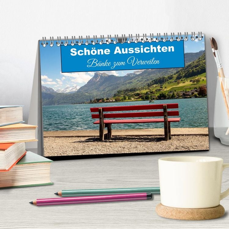 Produktbild: Sch&ouml;ne Aussichten B&auml;nke zum Verweilen (Tischkalender 2026 DIN A5 quer), CALVENDO Monatskalender