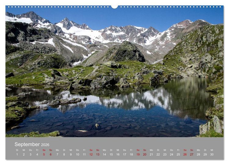 Produktbild: Das Stubaital in Tirol - Gipfelsturm und Gletscherseen (hochwertiger Premium Wandkalender 2026 DIN A2 quer), Kunstdruck in Hochglanz