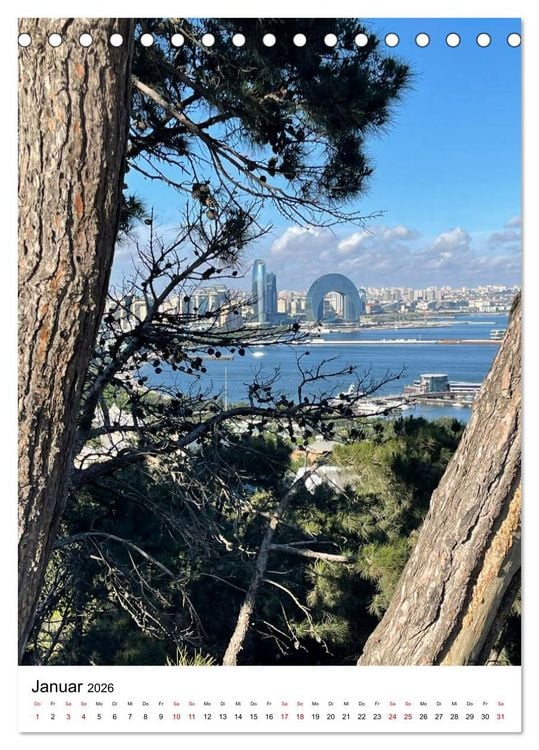 Produktbild: Aserbaidschan - Eine Reise von Baku in den Kaukasus (Tischkalender 2026 DIN A5 hoch), CALVENDO Monatskalender