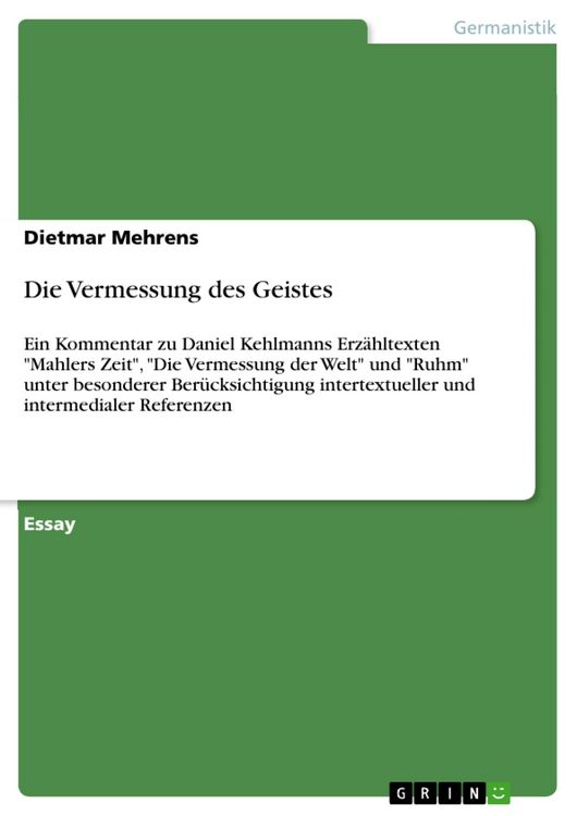 Produktbild: Die Vermessung des Geistes