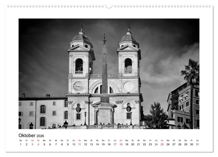 Produktbild: ROM Monochrom (hochwertiger Premium Wandkalender 2026 DIN A2 quer), Kunstdruck in Hochglanz