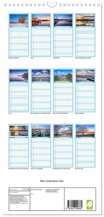 Produktbild: Familienplaner 2026 - Mein Cospudener See mit 5 Spalten (Wandkalender, 21 x 45 cm) CALVENDO