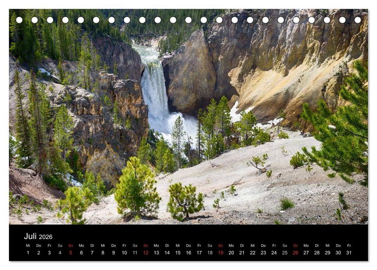 Produktbild: Traumziele in den USA. Der Yellowstone National Park (Tischkalender 2026 DIN A5 quer), CALVENDO Monatskalender
