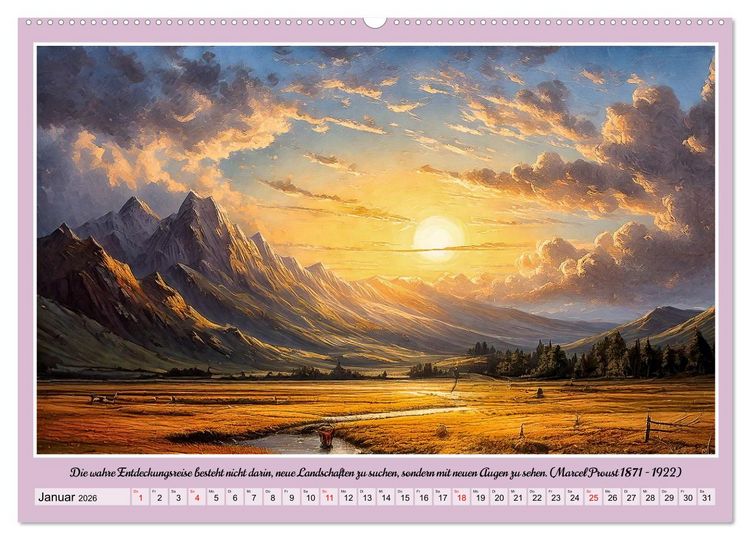 Produktbild: Bergwelt in Bildern und Zitaten (Wandkalender 2026 DIN A2 quer), CALVENDO Monatskalender