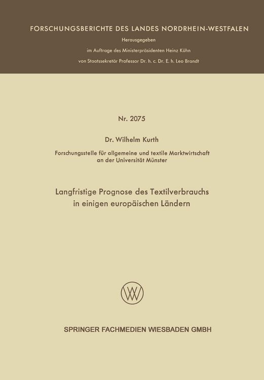 Produktbild: Langfristige Prognose des Textilverbrauchs in einigen europ&auml;ischen L&auml;ndern