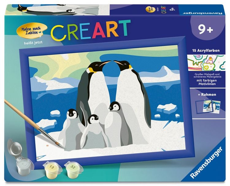 Produktbild: CreArt, Malen nach Zahlen Kinder - Pinguin-Familie